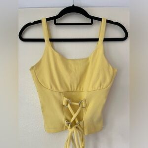 Ragged Priest Yellow Lace-Up Women's Top